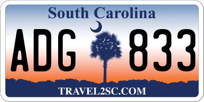 SC license plate ADG833
