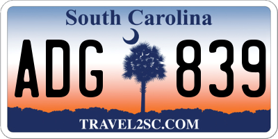 SC license plate ADG839
