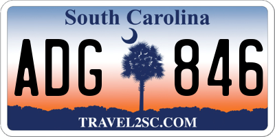 SC license plate ADG846