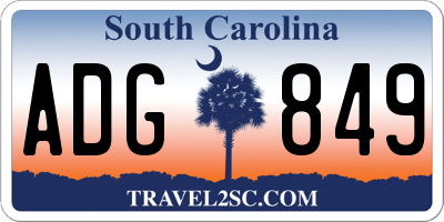 SC license plate ADG849