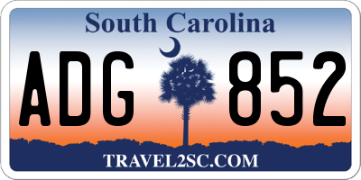 SC license plate ADG852