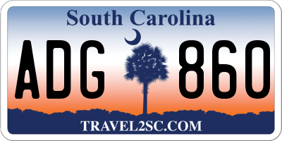 SC license plate ADG860