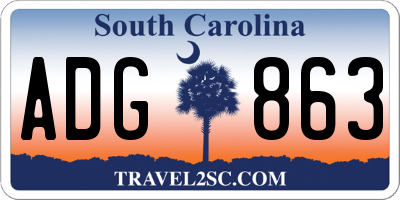 SC license plate ADG863