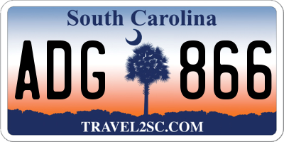 SC license plate ADG866