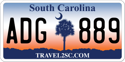 SC license plate ADG889