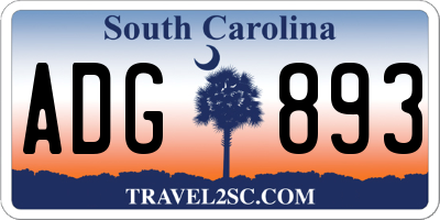 SC license plate ADG893