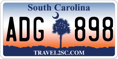 SC license plate ADG898