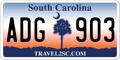 SC license plate ADG903