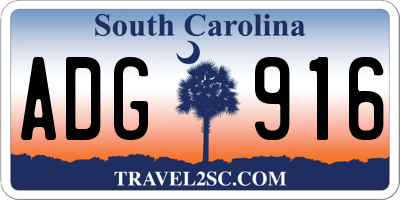 SC license plate ADG916