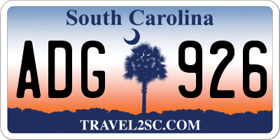 SC license plate ADG926