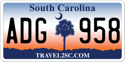 SC license plate ADG958