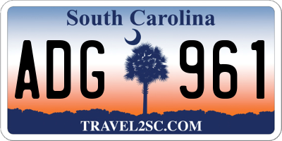 SC license plate ADG961