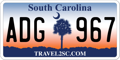 SC license plate ADG967