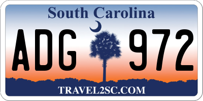 SC license plate ADG972