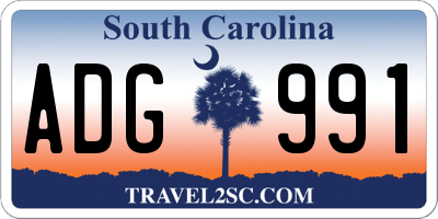 SC license plate ADG991