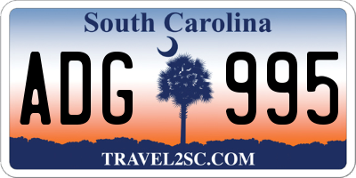 SC license plate ADG995