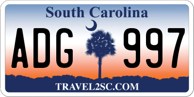 SC license plate ADG997