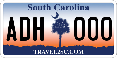 SC license plate ADH000