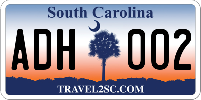 SC license plate ADH002