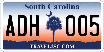 SC license plate ADH005