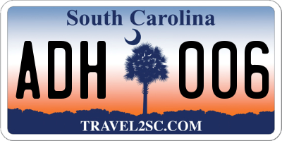 SC license plate ADH006