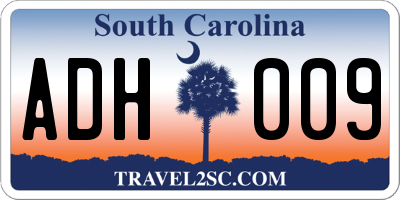 SC license plate ADH009