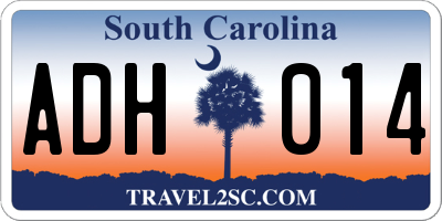 SC license plate ADH014