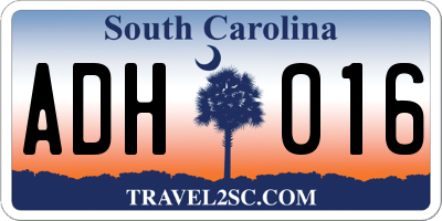 SC license plate ADH016