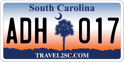 SC license plate ADH017