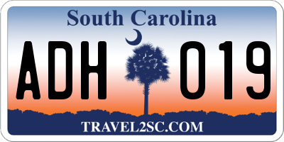 SC license plate ADH019