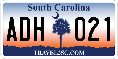 SC license plate ADH021