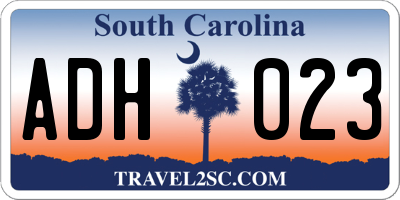 SC license plate ADH023