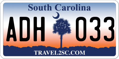 SC license plate ADH033