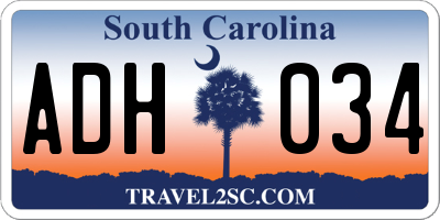 SC license plate ADH034