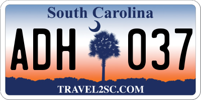 SC license plate ADH037