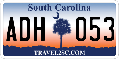 SC license plate ADH053