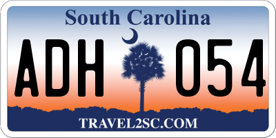 SC license plate ADH054