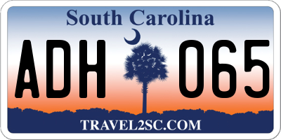 SC license plate ADH065