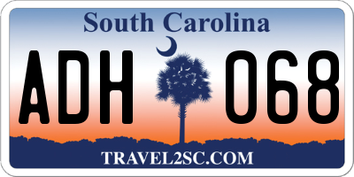 SC license plate ADH068