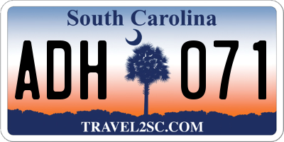 SC license plate ADH071