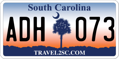 SC license plate ADH073
