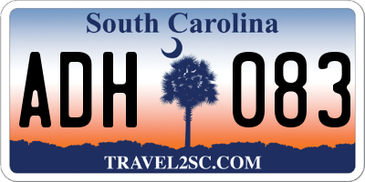 SC license plate ADH083