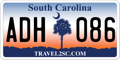SC license plate ADH086