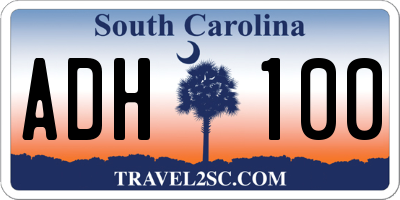 SC license plate ADH100