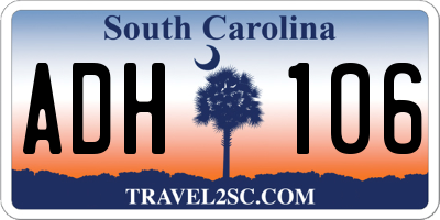 SC license plate ADH106