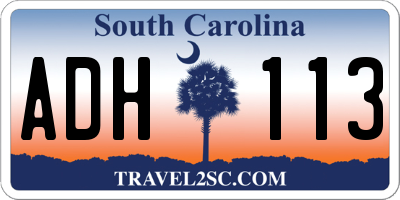 SC license plate ADH113