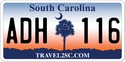 SC license plate ADH116
