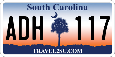SC license plate ADH117
