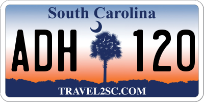 SC license plate ADH120