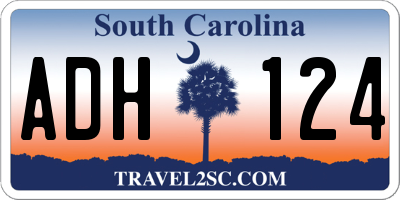 SC license plate ADH124